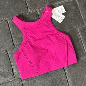 Lululemon Womens Ribbed Nulu High-Neck Yoga Bra Magenta Purple Size 2 NWT #0001